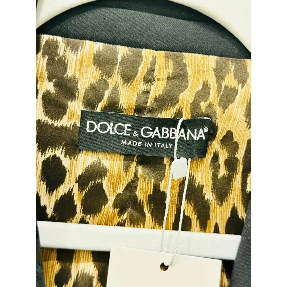 Dolce & Gabbana Turlington Virgin Wool Single-Breasted Blazer Black 46 IT/US 10 - Picture 5 of 6